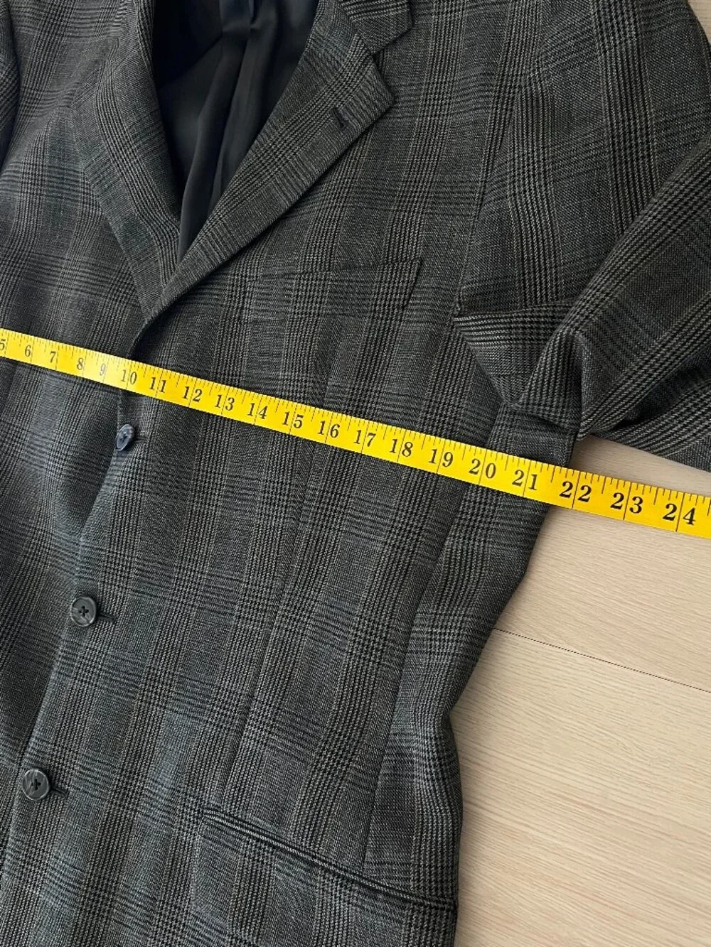 Joseph Abboud American Soft 100% Wool 3-Button Sport Coat Glen Plaid Check 42L